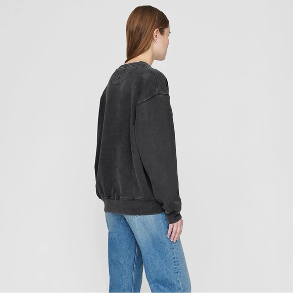 Anine Bing Ramona Los Angeles Sweatshirt in Washed Black VARIOUS SIZES - Picture 2 of 10
